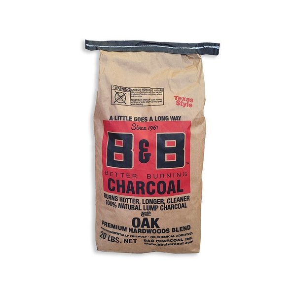B&B Charcoal Oak Lump Charcoal 20Lb 00042